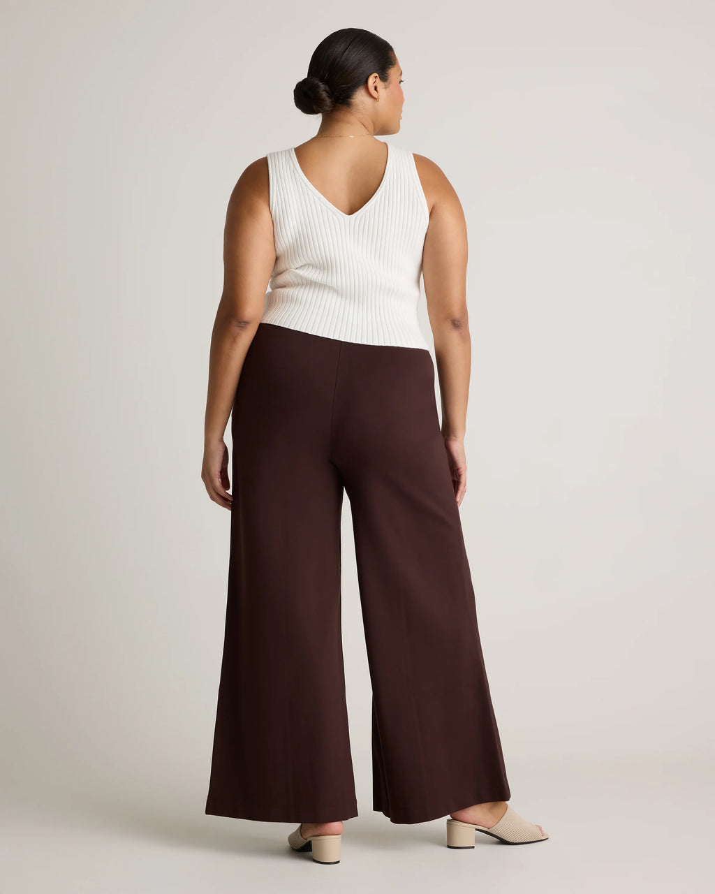 Ultra-Stretch Ponte Super Wide Leg Pants - XS / Black