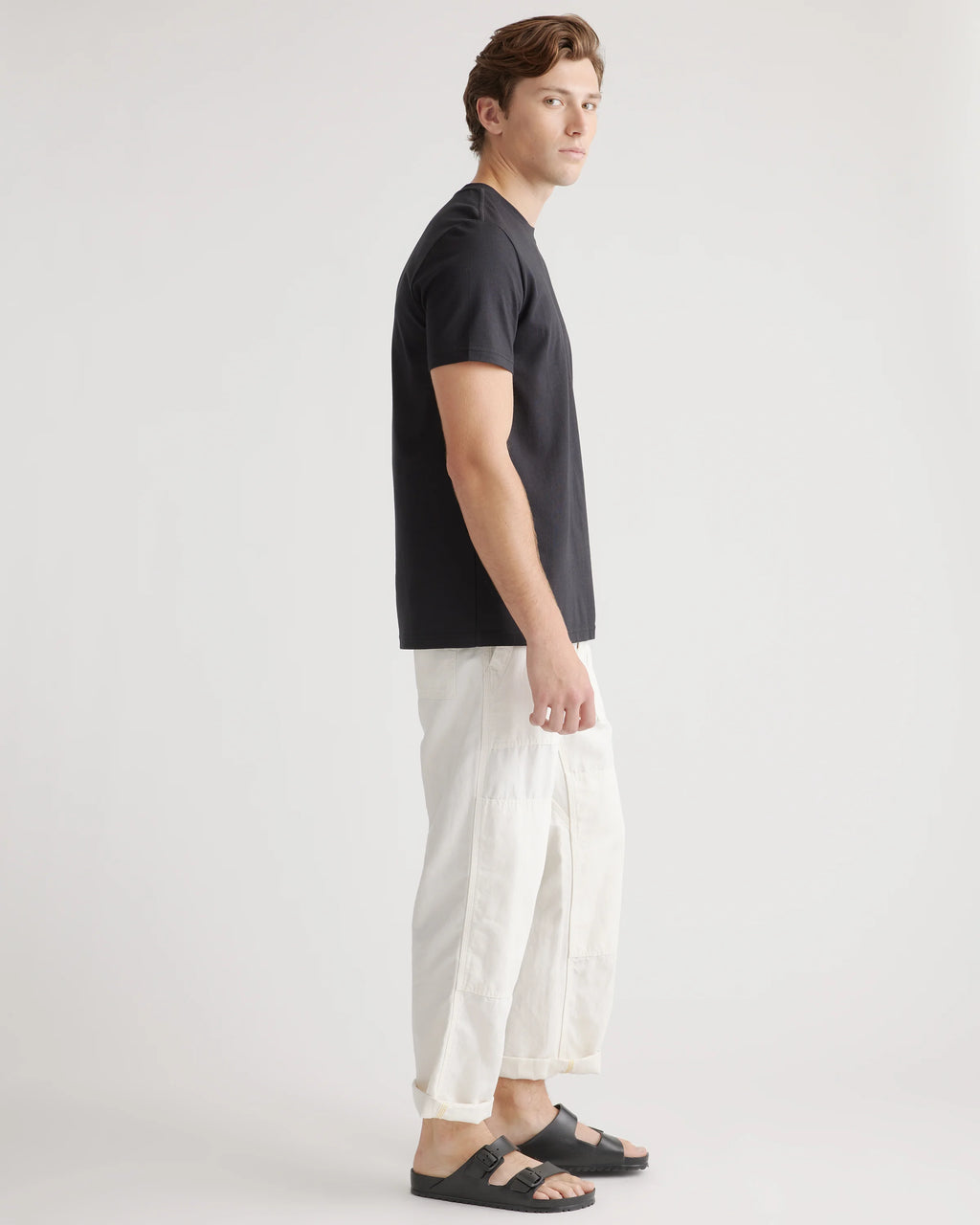 Cotton Modal Crew Neck Tee - S / Bold Black
