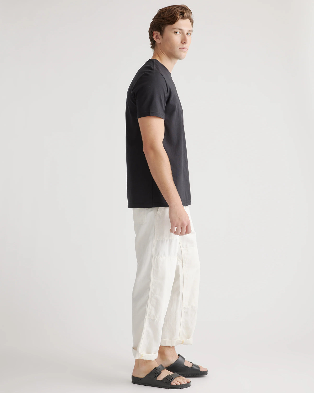 Cotton Modal Crew Neck Tee - S / Bold Black