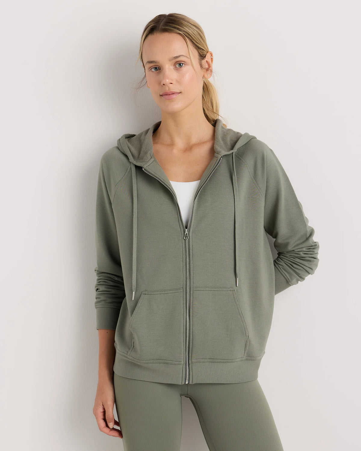 SuperSoft Fleece Full-Zip Hoodie - XS / Smoked Thyme Green Main image