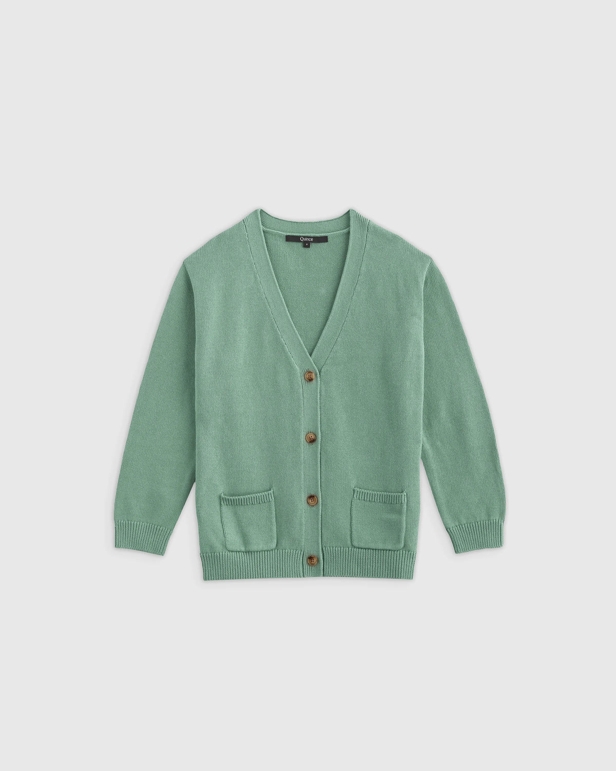 100% Organic Cotton Oversized V-Neck Cardigan 2-Pack - 6 / Grey/Granite Green