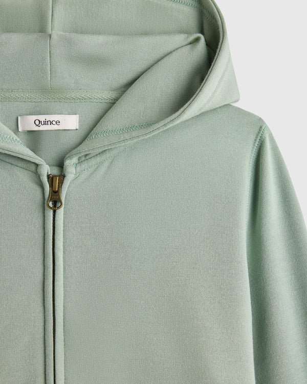SuperSoft Fleece Zip Up Hoodie - 2T / Soft Sage