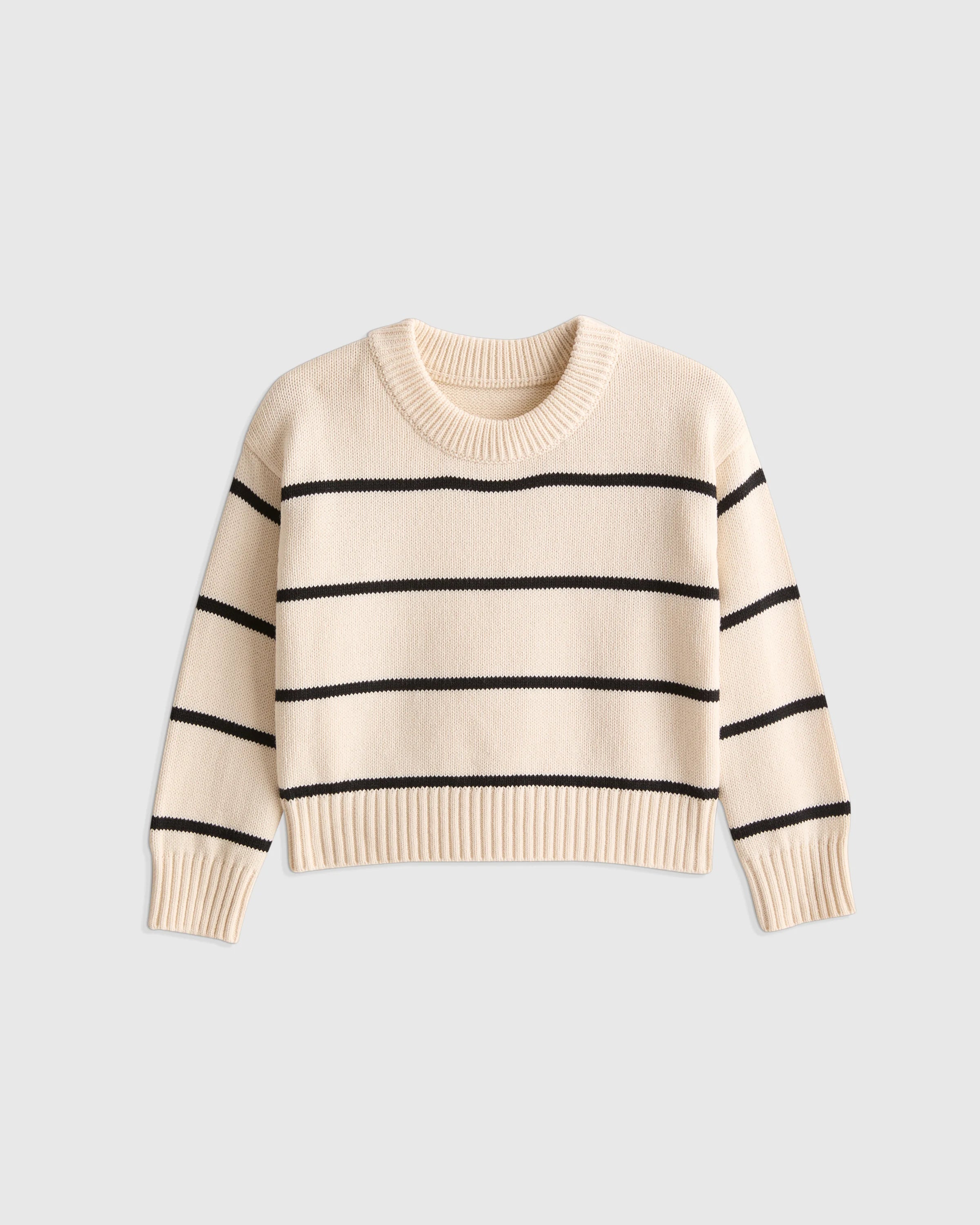 100% Organic Cotton Crewneck Sweater - 2T / Navy/White Secondary image