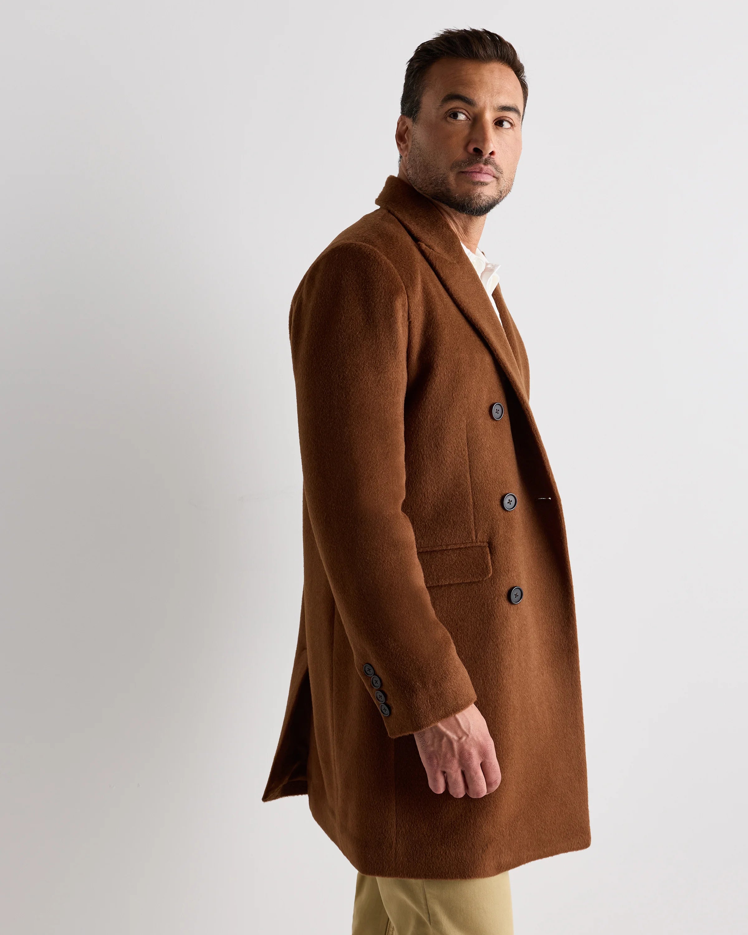 Camel Hair Double-Breasted Overcoat - S / Vicuna Secondary image