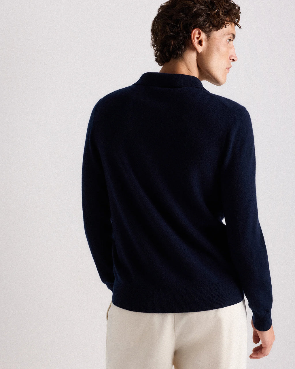 Mongolian Cashmere Polo Sweater - S / True Navy