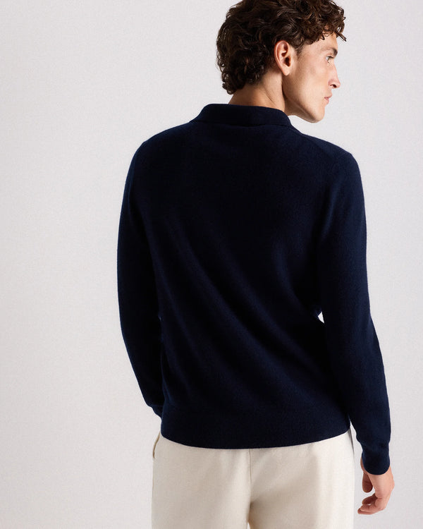 Mongolian Cashmere Polo Sweater - S / True Navy