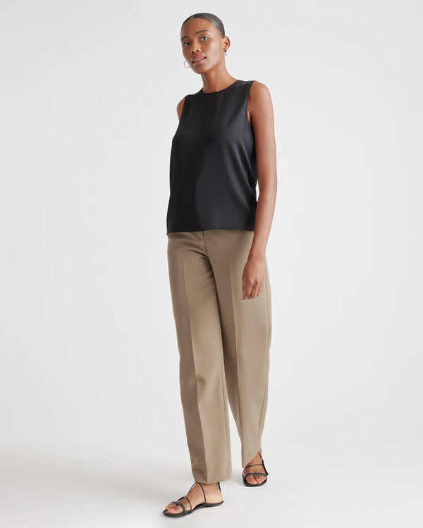 Washable Stretch Silk Shell Tank - XS / Forest Green