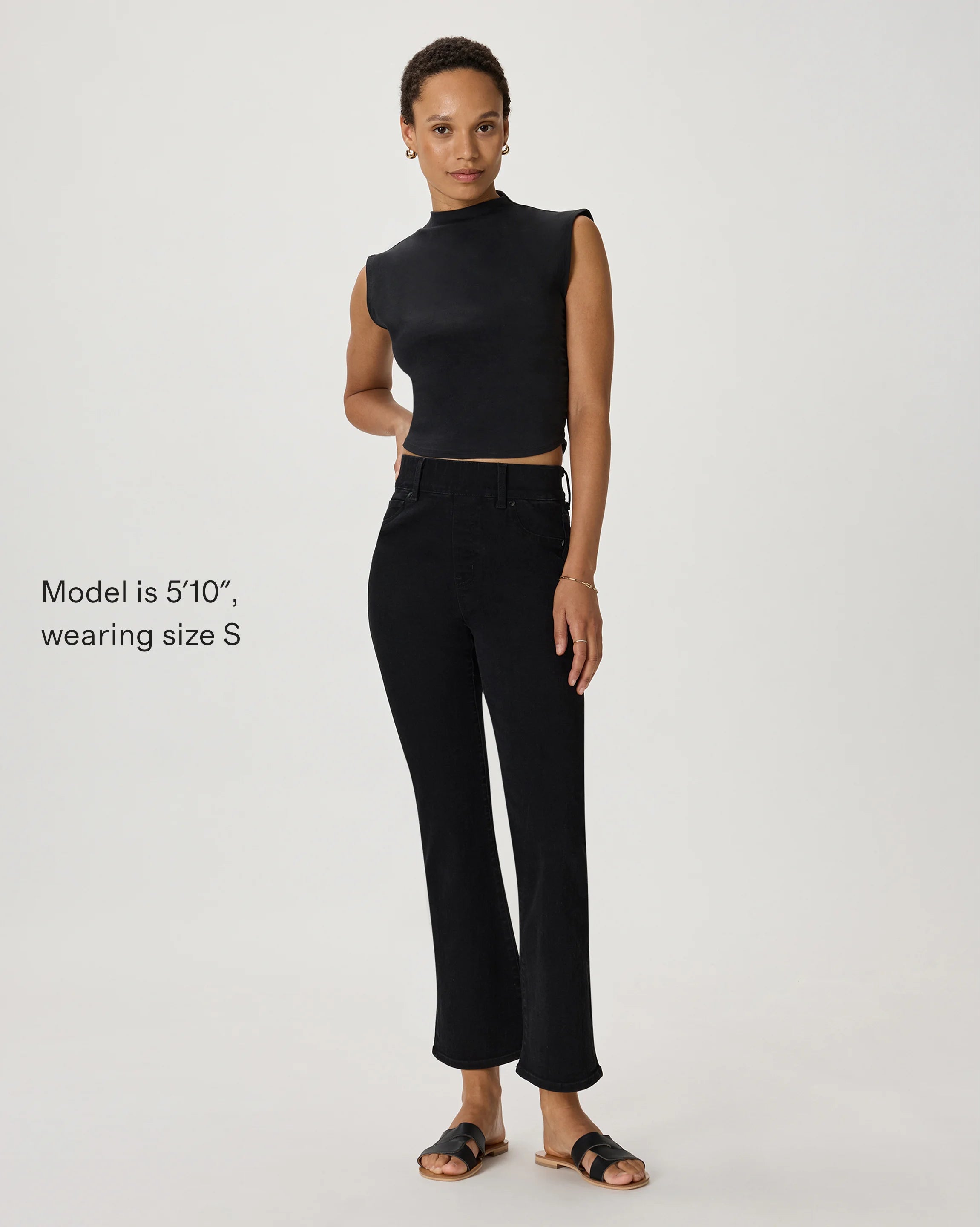Nina Stretch Pull-On Kick Flare Jeans - XS / Raven Black Secondary image