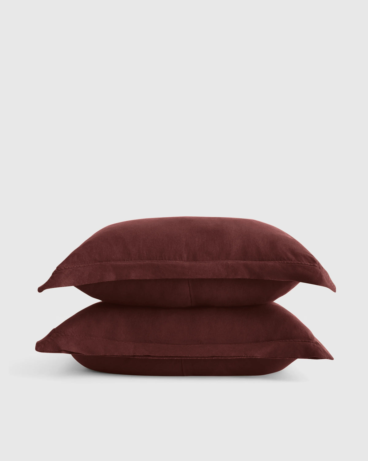 European Linen Double Flange Sham Set - Standard / White