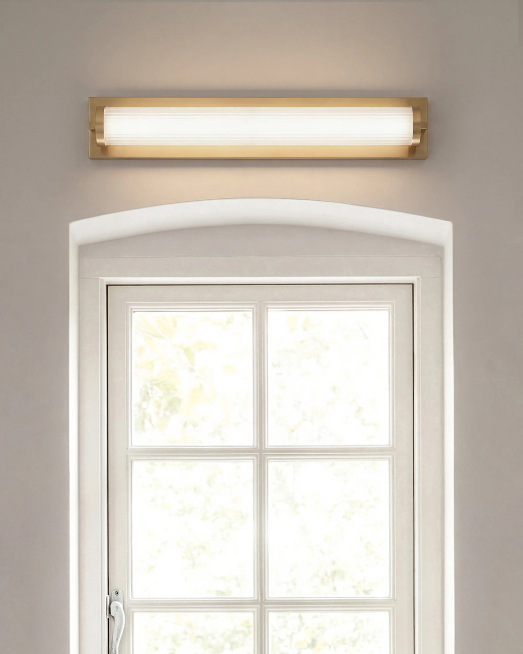 Ribbed Steel LED Vanity Sconce - 22" / Brass