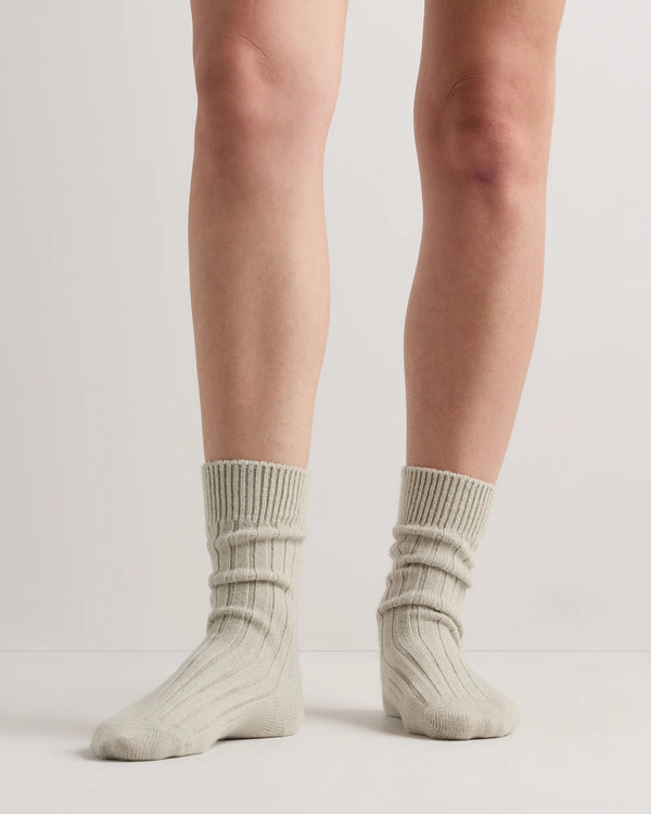 Merino Cashmere Blend Ribbed Crew Sock (3-Pack) - S / Solid Neutral Multi Pack