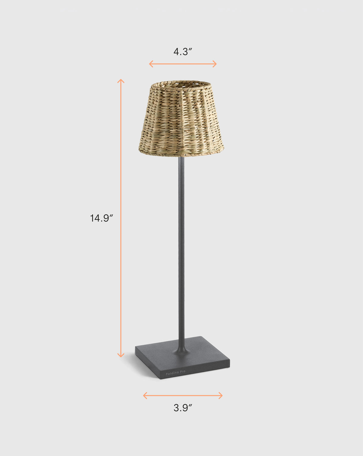 Poldina Pro Rechargeable Table Lamp with Seagrass Shade by Zafferano - Regular / White