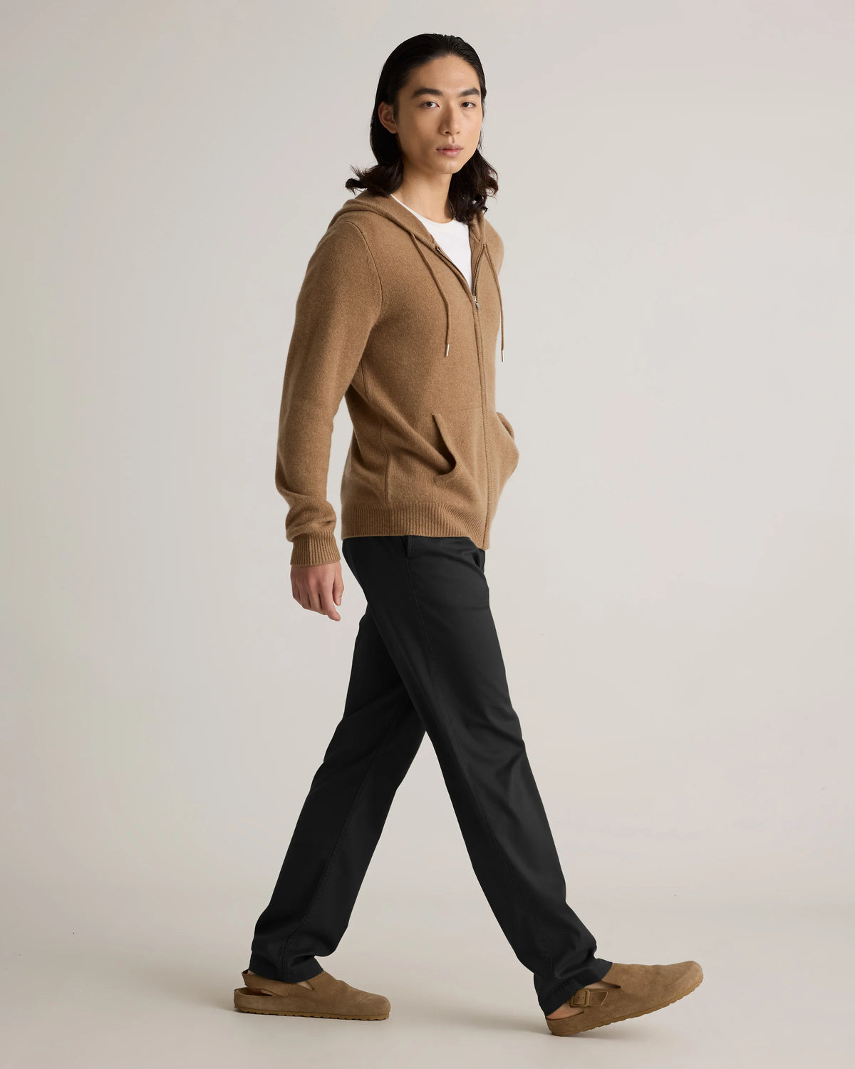 Mongolian Cashmere Full-Zip Hoodie - S / Teak Main image