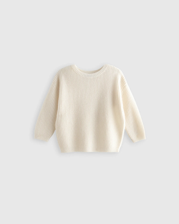 Washable Cashmere Fisherman Tunic Sweater - 3-6M / Heather Grey