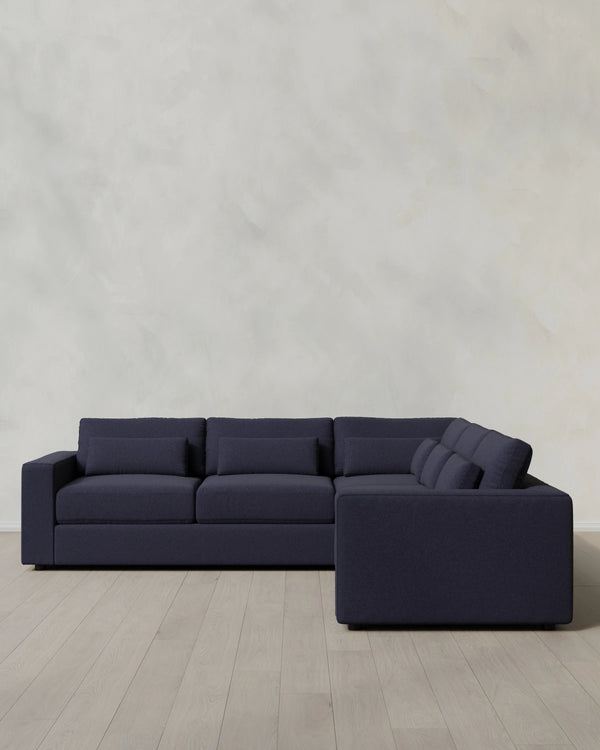 Ashford Deep Seat L Sectional in Performance Basketweave - 119x119 / Fog