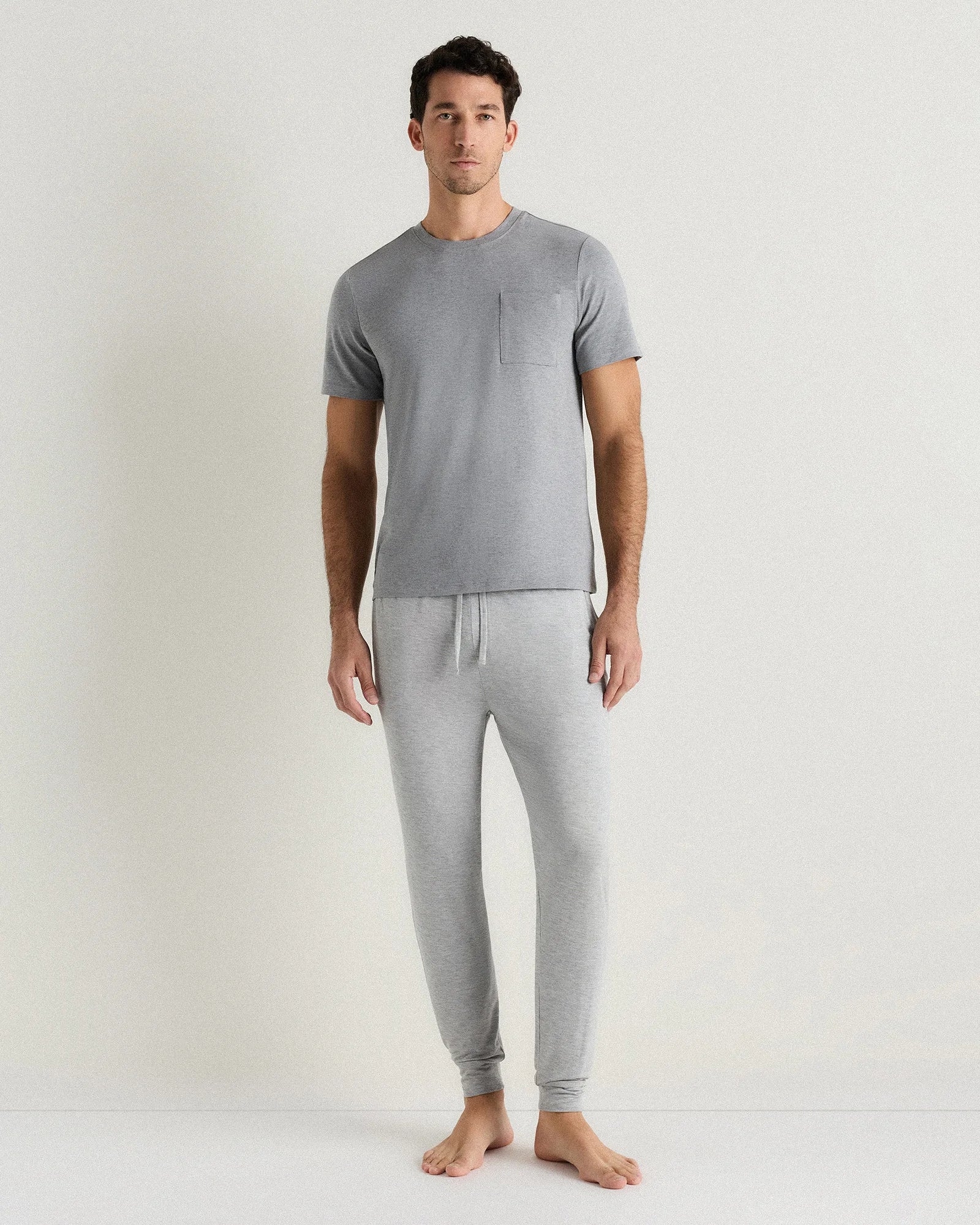 Bamboo Jersey Relaxed Lounge Tee - S / Heather Grey Secondary image