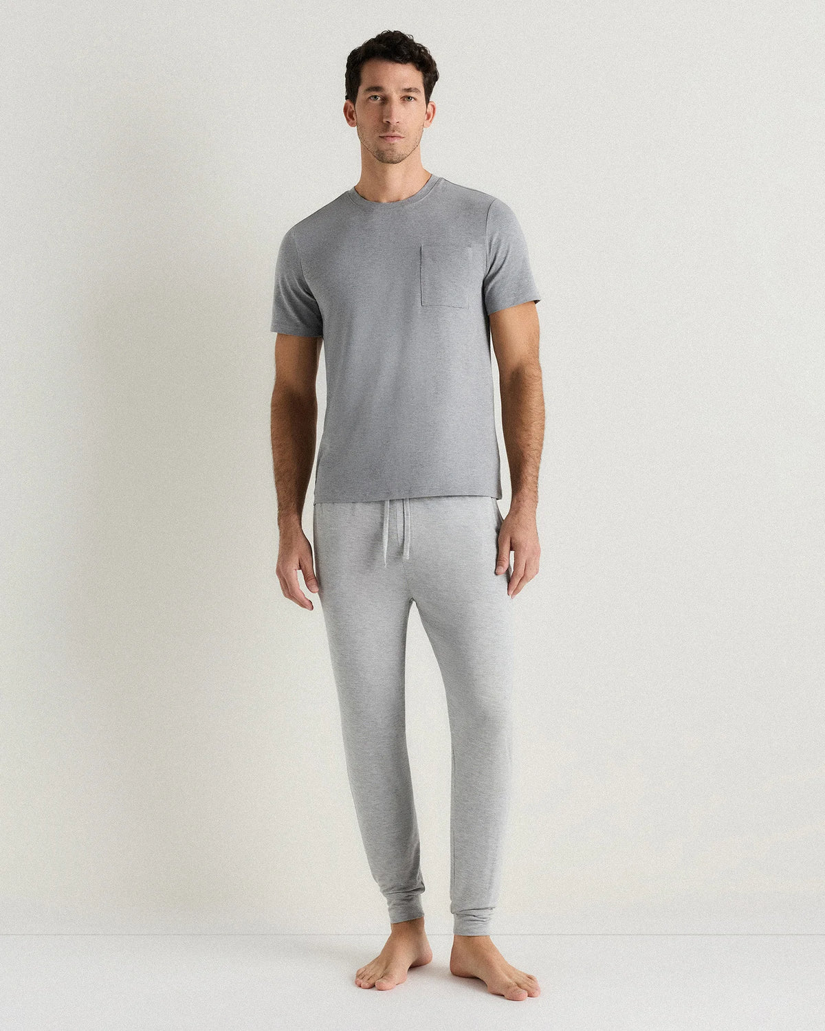 Bamboo Jersey Relaxed Lounge Tee - S / Heather Grey