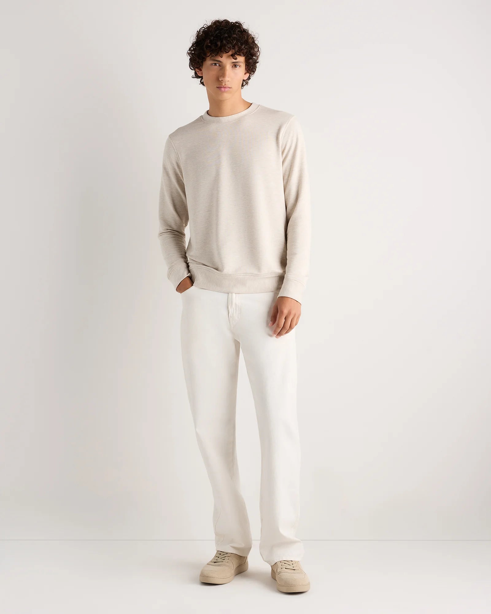 Supersoft Fleece Crew - XS / Heather Oatmeal Secondary image