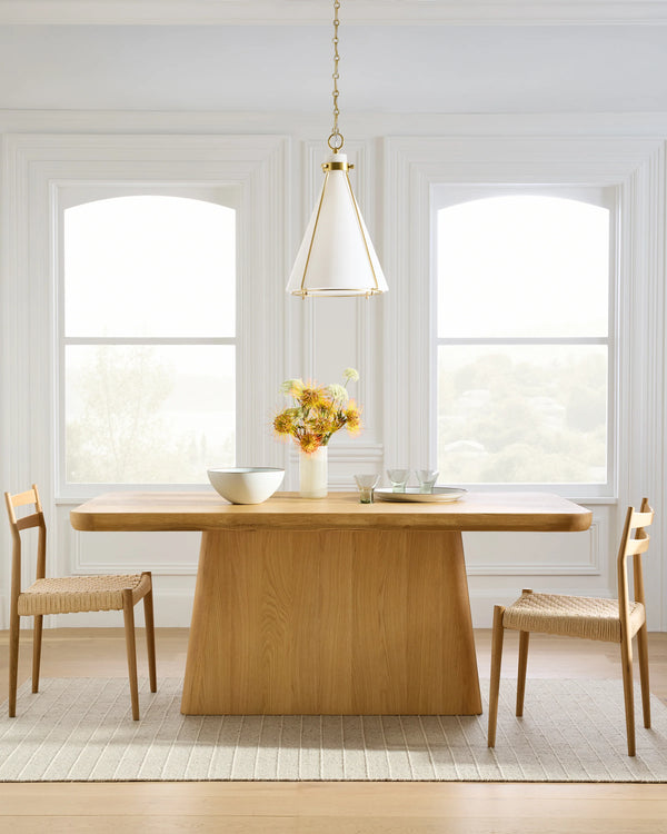 Rustic Oak Plinth Dining Table - 71" / Natural