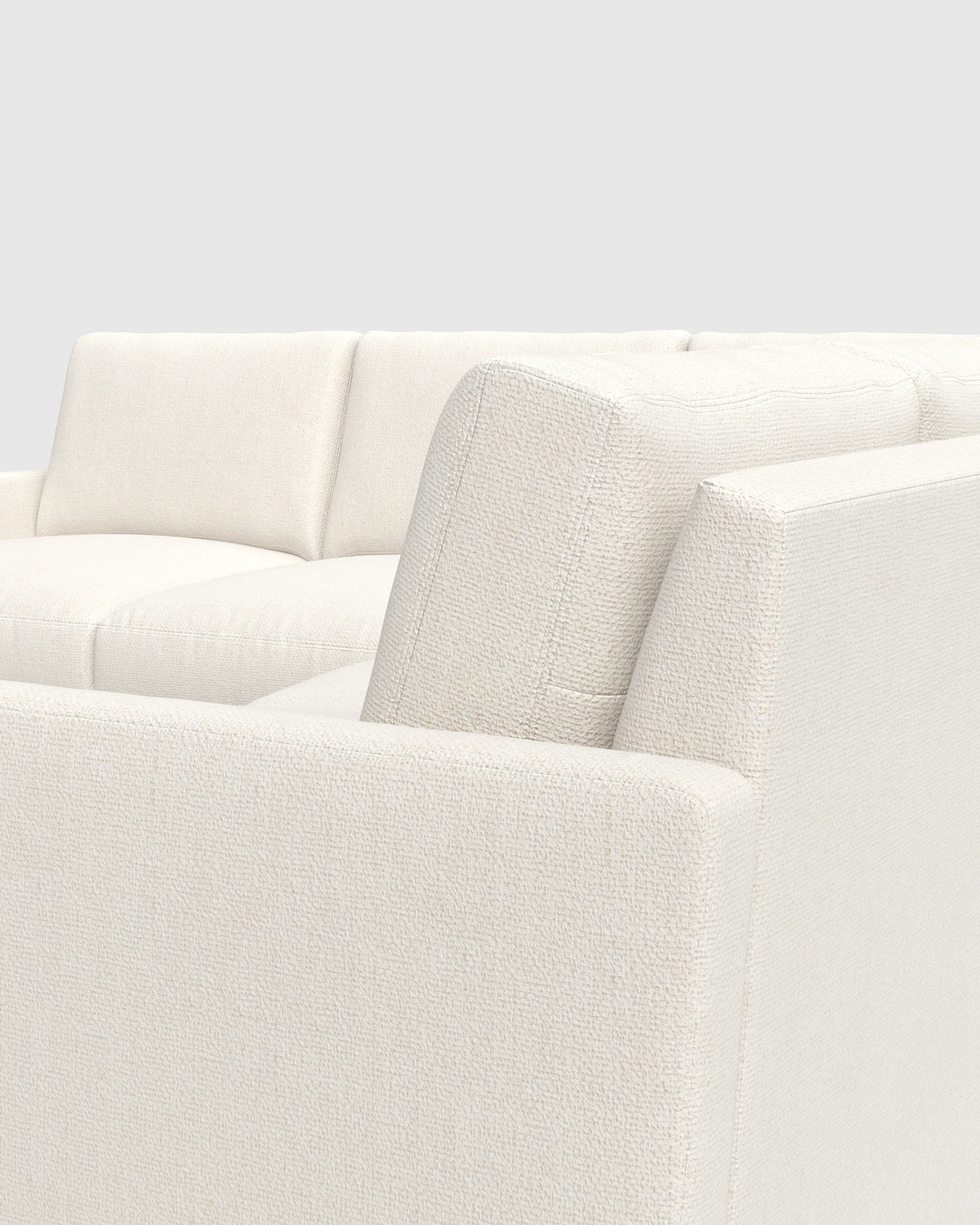 Brennan L Sectional in Performance Chenille Linen Blend - 99x99 / Snow