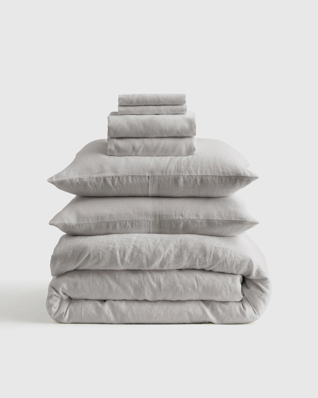 European Linen Deluxe Bedding Bundle - Twin / Willowleaf/White Stripe