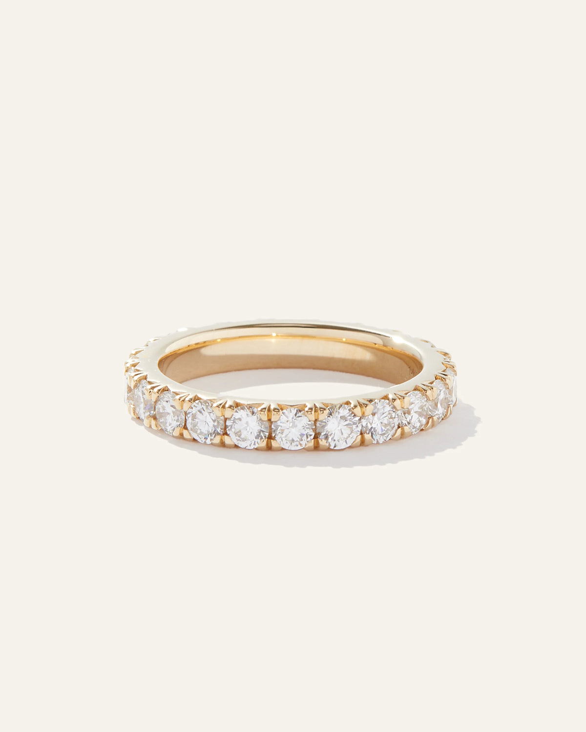 14K Gold Lab Grown Diamond French Pave Eternity Band - 5 / Yellow Gold Main image