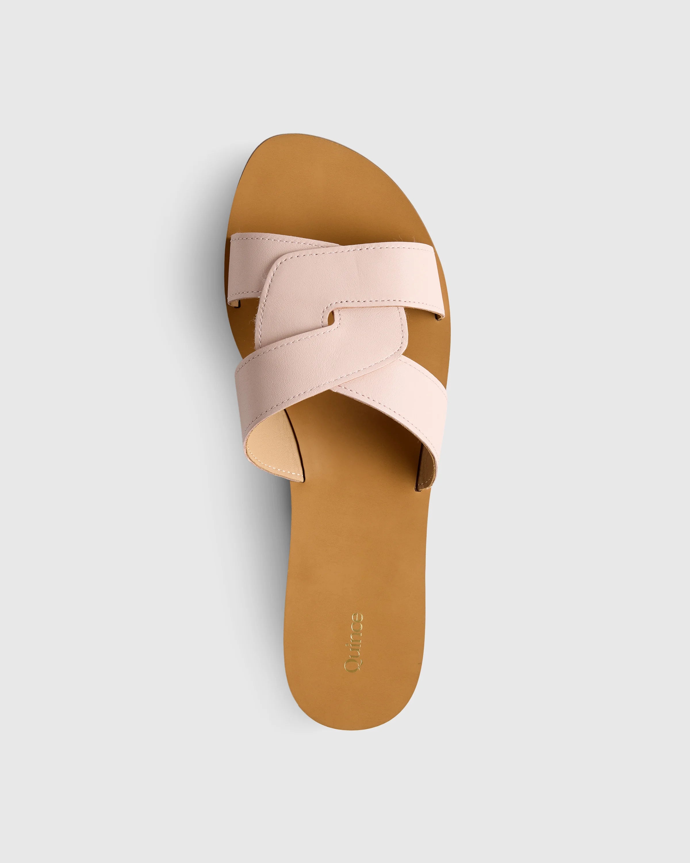 Italian Leather Cutout Slide Sandal - 5 / Shell Pink Secondary image
