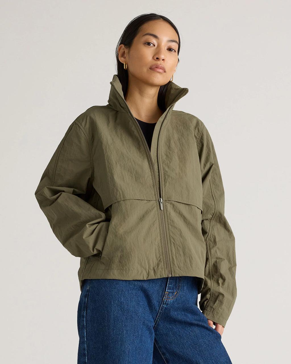 Water Repellent Windbreaker Jacket - XS / Praline