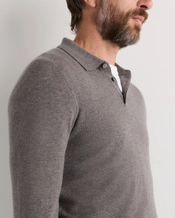 Mongolian Cashmere Polo Sweater - S / True Navy