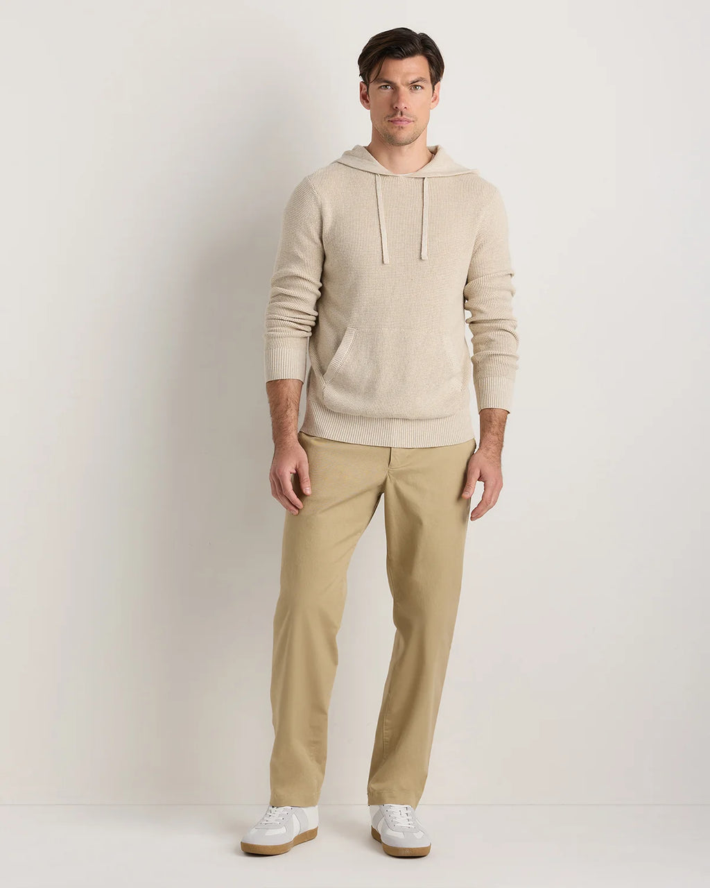 Organic Cotton Cashmere Waffle Hoodie - S / Bayberry Olive