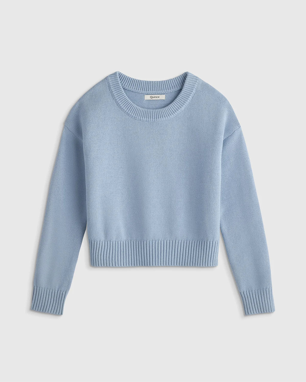 100% Organic Cotton Crewneck Sweater - 6 / Navy/White