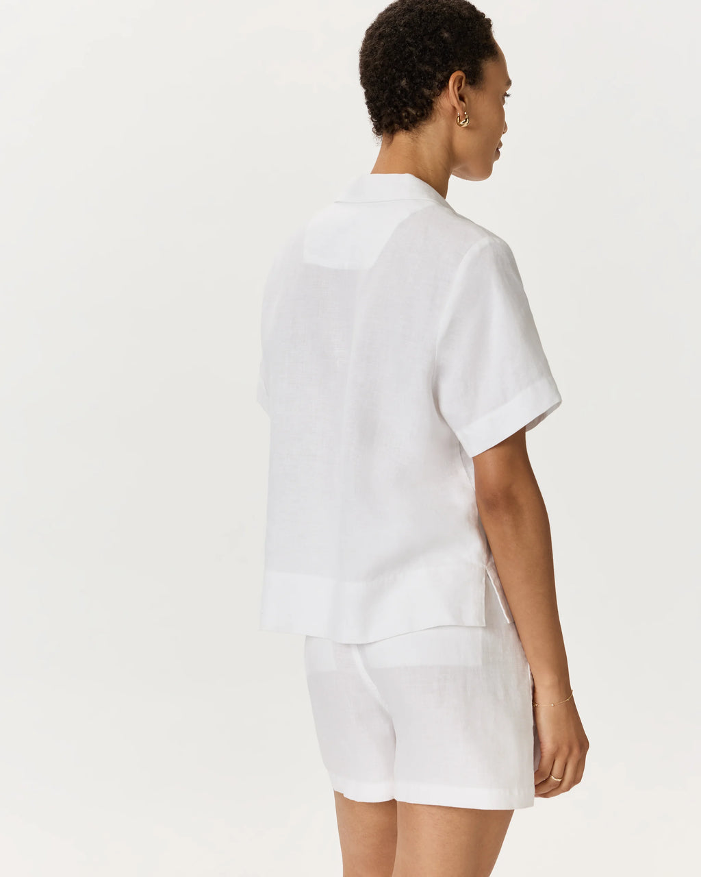 100% European Linen Short Sleeve Shirt - XS / Moonstone Blue