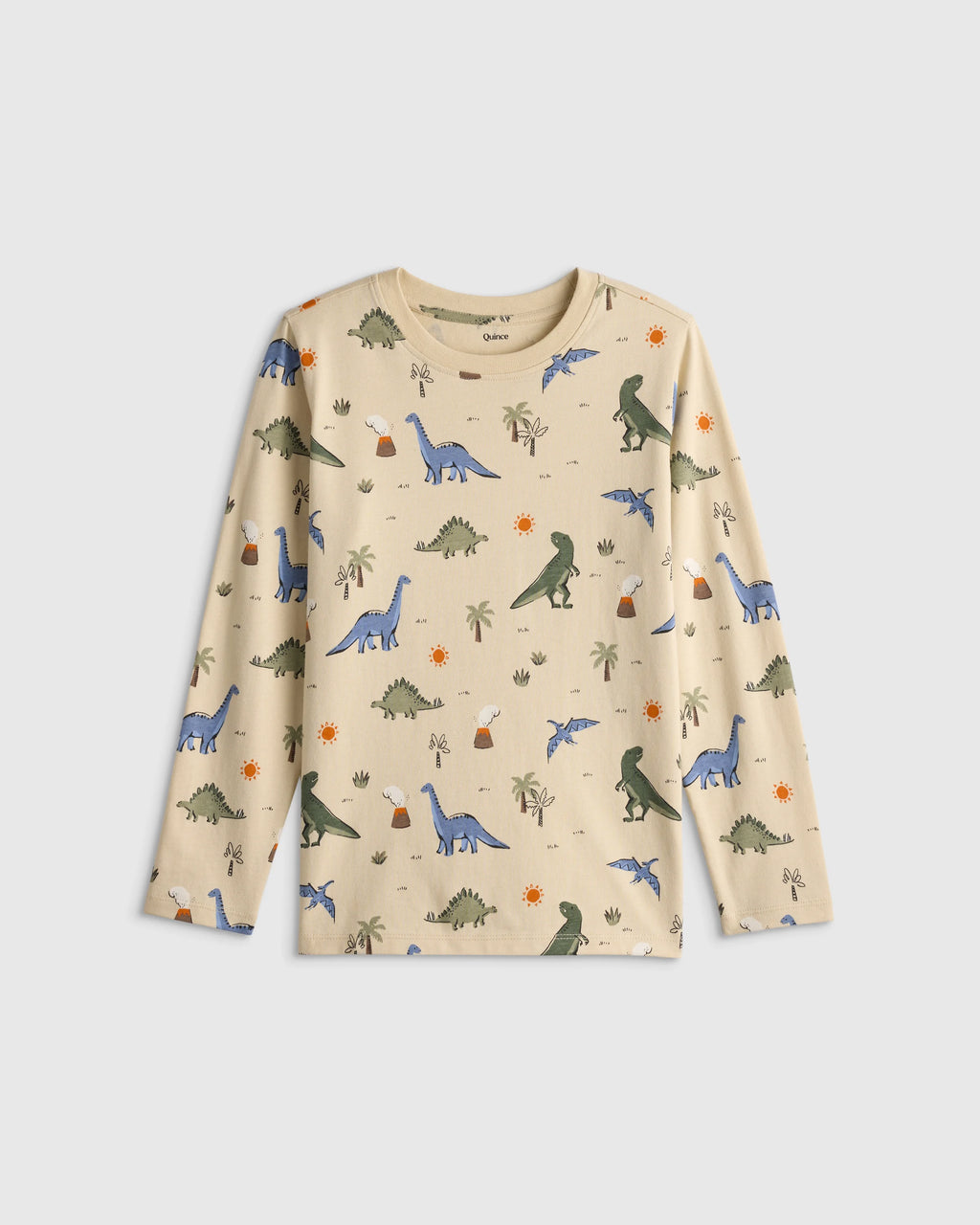 100% Organic Cotton Jersey Long Sleeve Tee - 6 / Dino Sketch