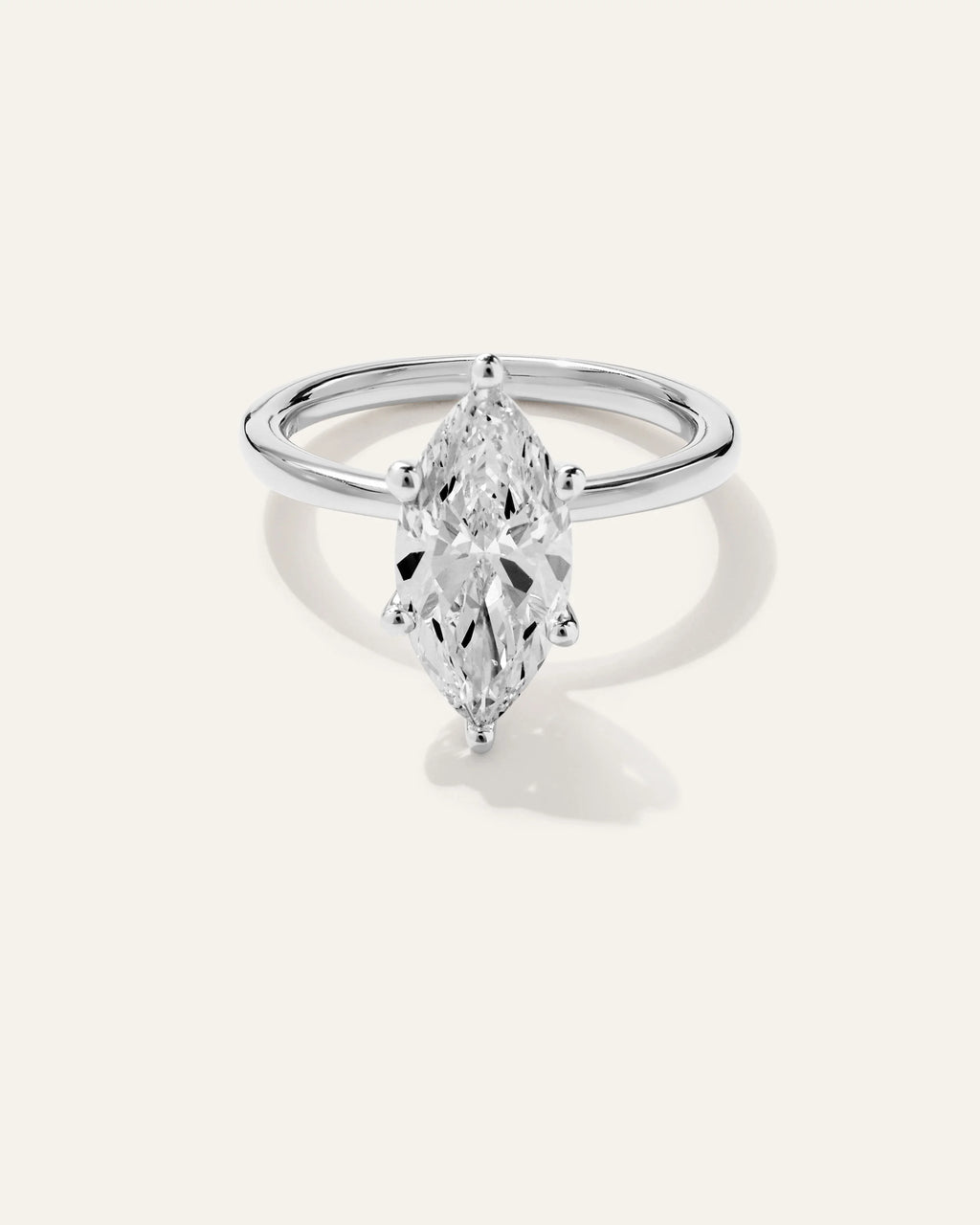 Lab Grown Diamond Marquise Comfort Fit Engagement Ring - 3ct - 4 / Yellow Gold