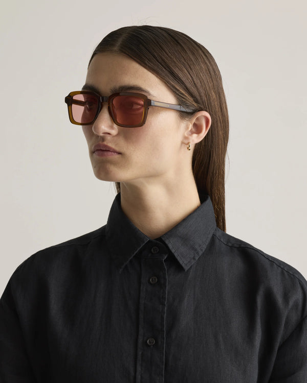 Tulum Polarized Acetate Sunglasses - Standard / Clear Spice with Deep Rose lens