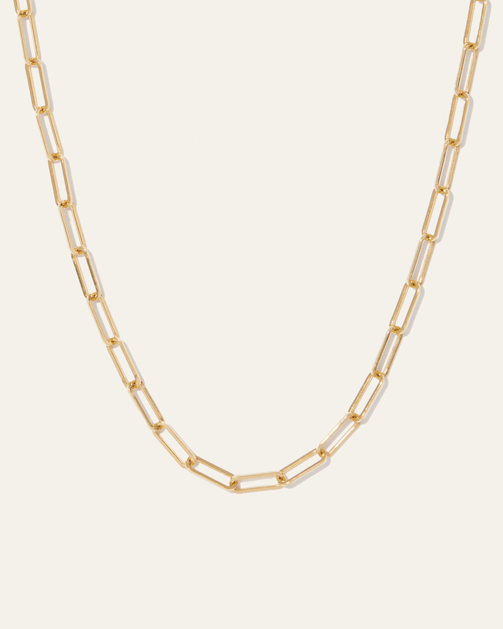 14K Gold Paperclip Chain Necklace - 3.2mm - 16" / Yellow Gold