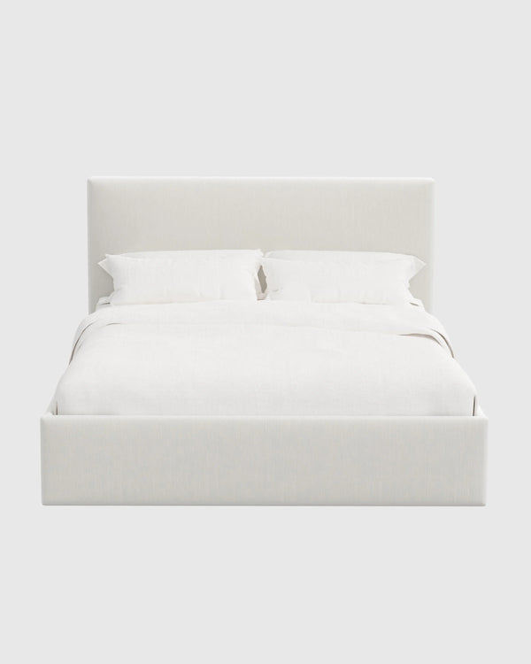 Square Bed in Performance Velvet - Full / Chocolate