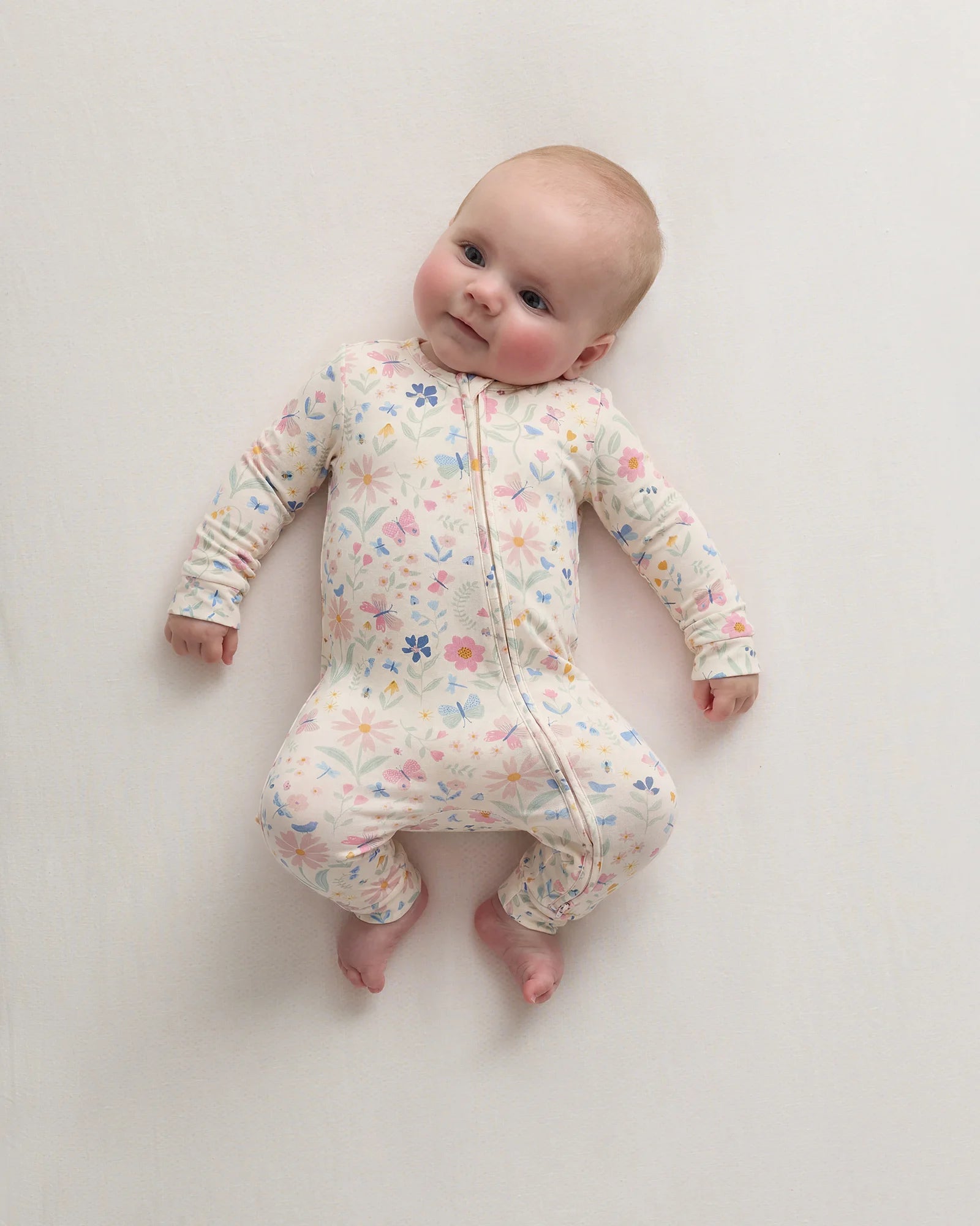 Bamboo One Piece Pajama - 0-3M / Wildflower Dreams Secondary image