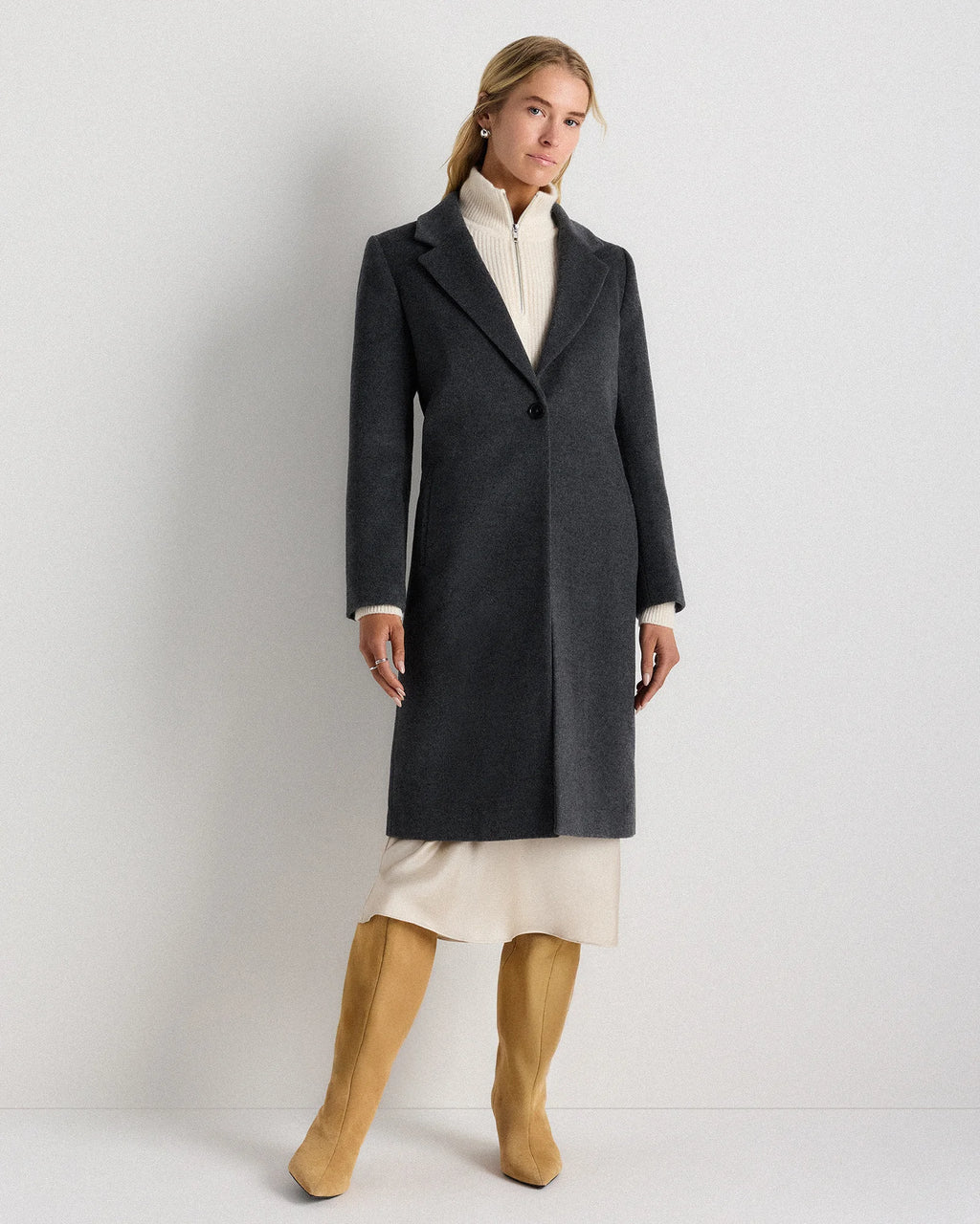 Wool Cashmere Blazer Coat - XS / Mocha Brown