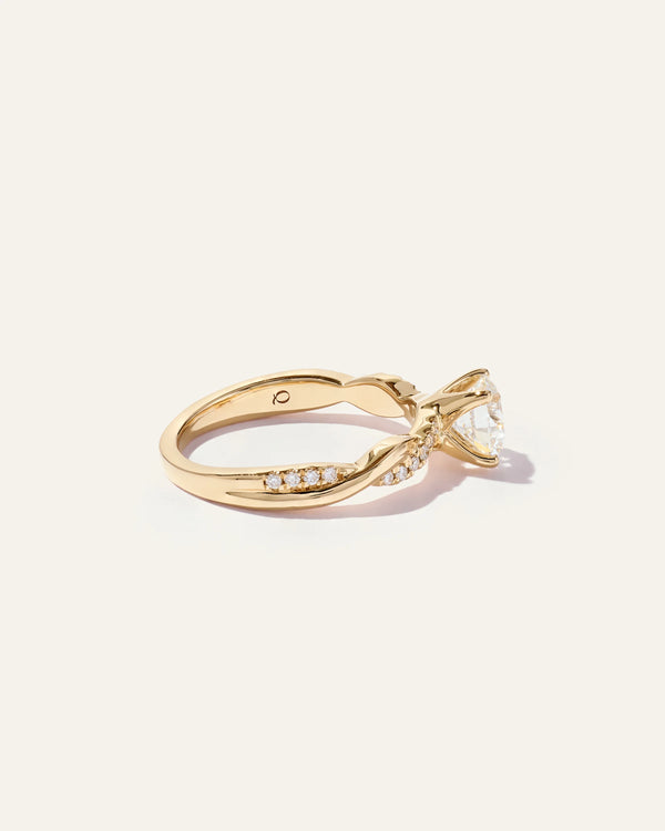 Lab Grown Diamond Round Twisted Engagement Ring - 1ct - 4 / Yellow Gold