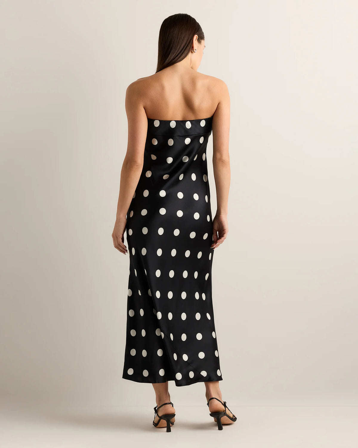 100% Washable Silk Strapless Midi Dress - XS / Hot Fudge