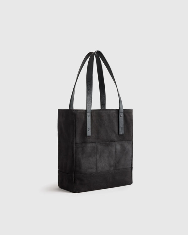 Waxed Canvas Utility Tote - One Size / Black