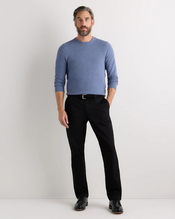 100% Organic Cotton Pique Crewneck Sweater - S / Moonstone Blue