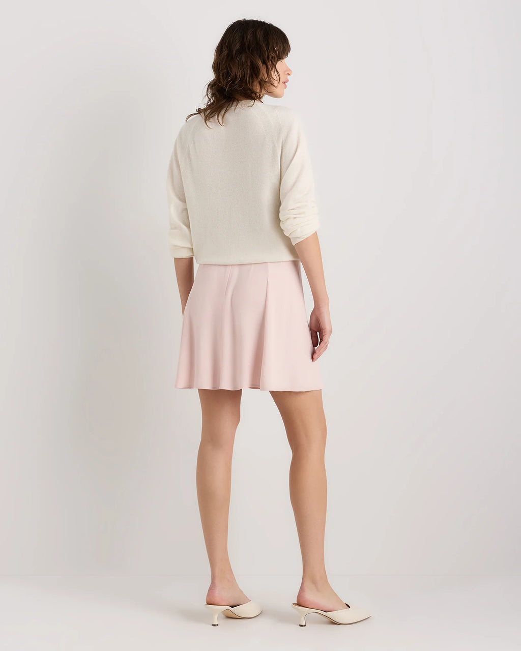 Lightweight Crepe A-Line Mini Skirt - XS / Moonstone Blue