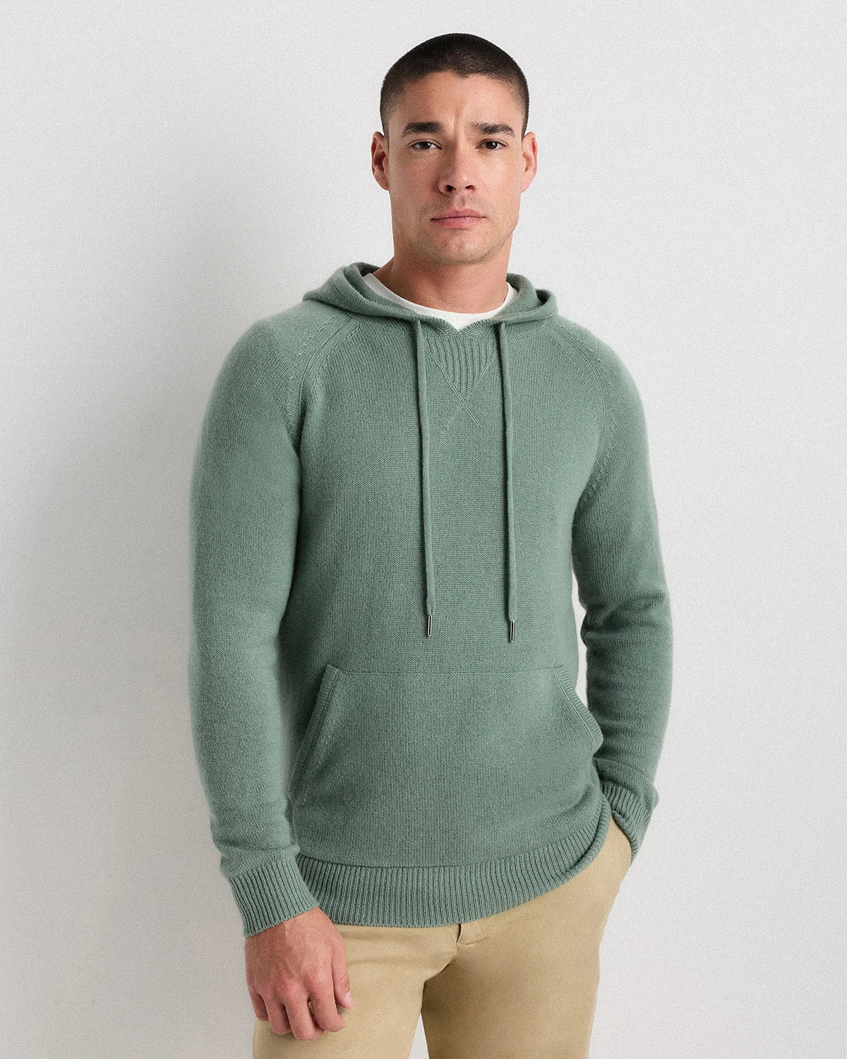 Mongolian Cashmere Pullover Hoodie - XS / Sea Spray Green Main image