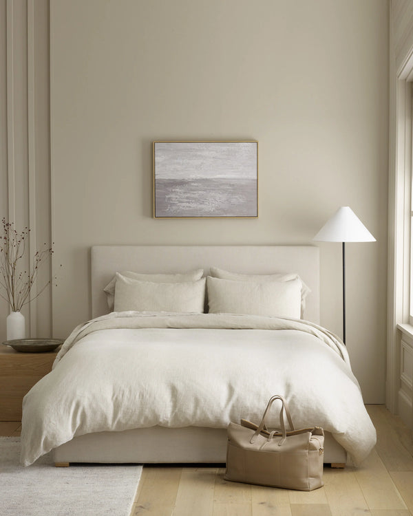European Linen Chambray Deluxe Bedding Bundle - Twin / Charcoal