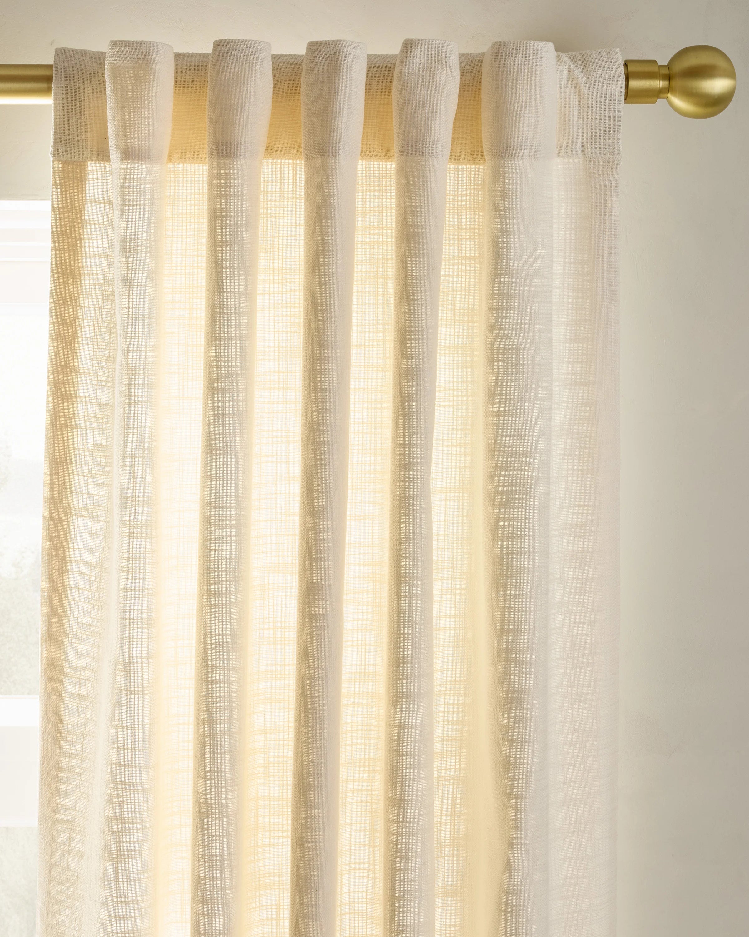 Textured Cotton Curtain - 48x84 / Ivory Secondary image