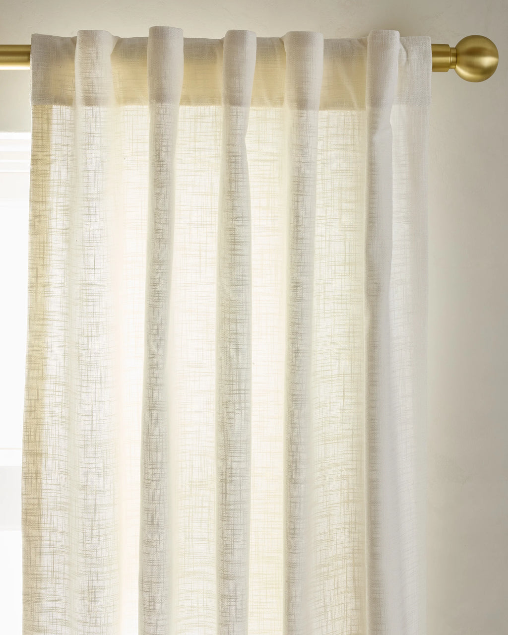 Textured Cotton Curtain - 48x84 / Ivory