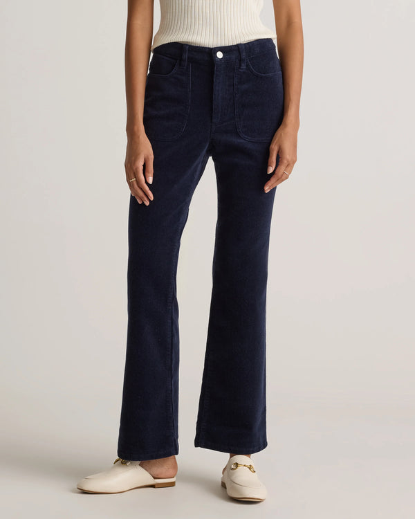 Organic Stretch Corduroy Flare Pants - 0 / Black
