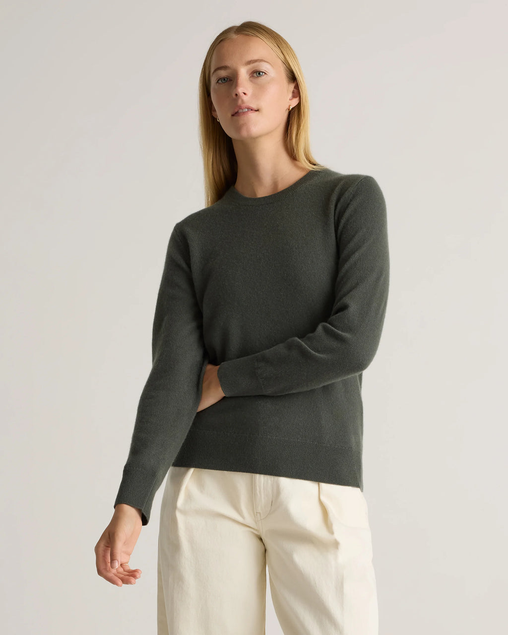 Mongolian Cashmere Crewneck Sweater - XS / Ivory
